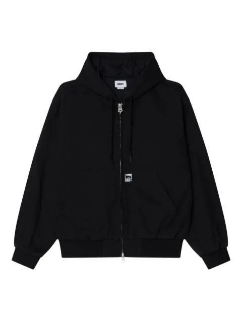 Obey Glen faded-wash hooded jacket