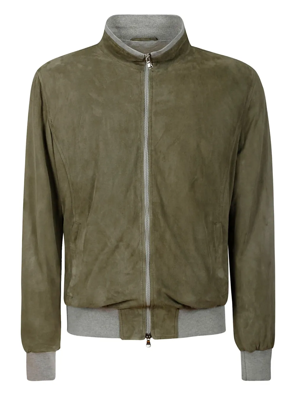 Barba suede zip-up jacket | Green | Image 1