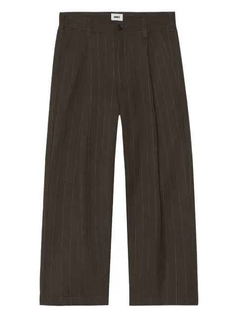 Obey pinstripe pleated tailored trousers