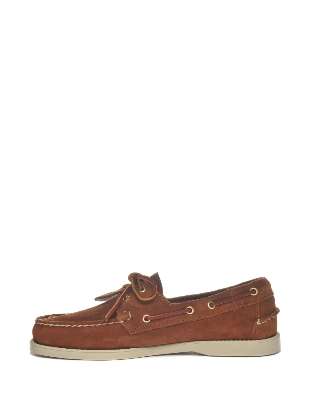 Sebago Italian Suede Moccasins With Hand-stitched Detailing In Brown