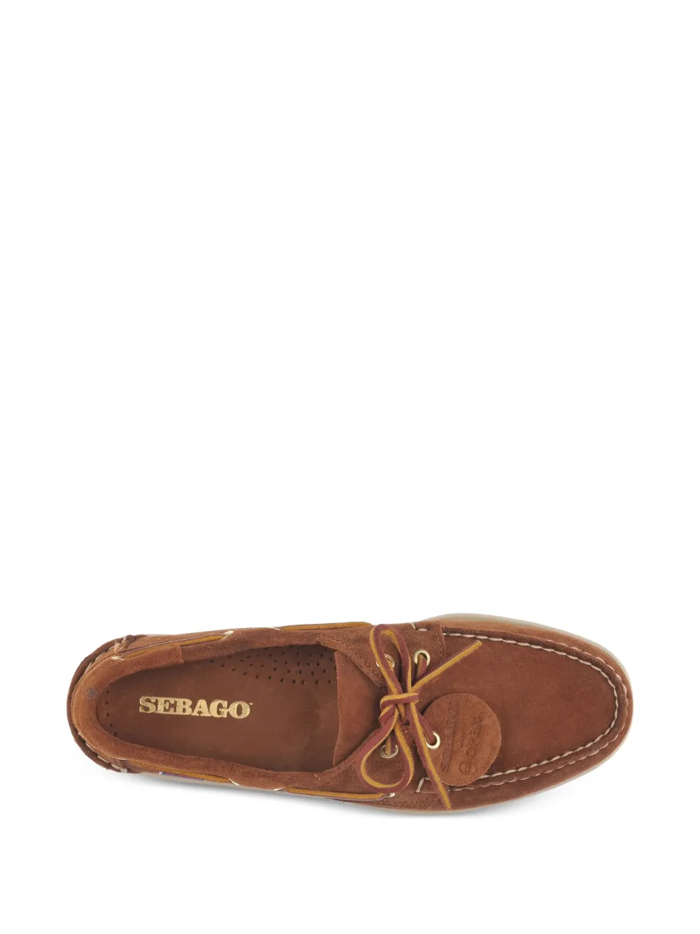 Sebago Italian Suede Moccasins With Hand-stitched Detailing In Brown