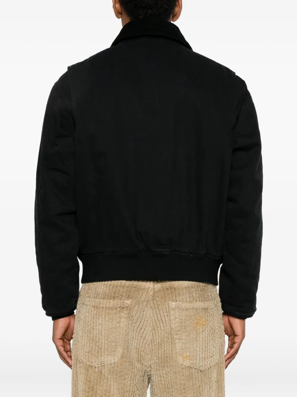 Obey Cwu Corduroy-collar Jacket In Black