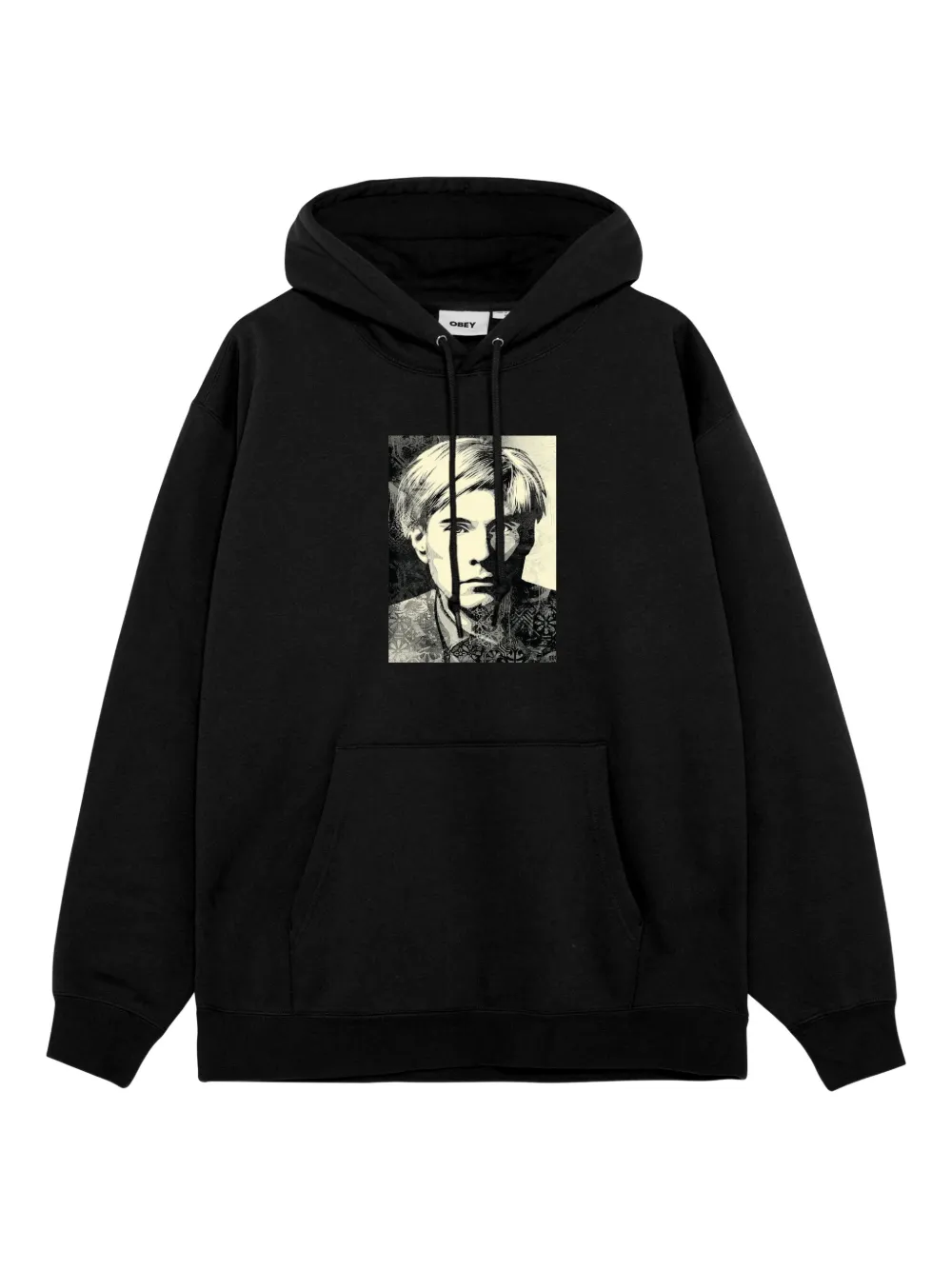 Obey Warhol portrait print hoodie | Black | Image 1