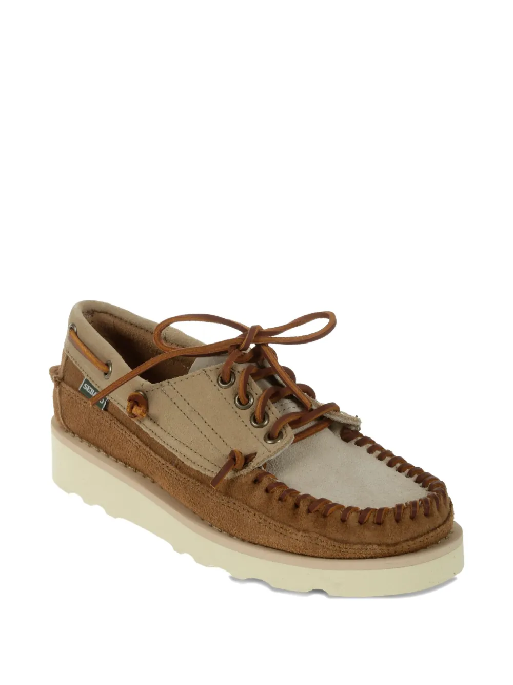 Sebago Leren mocassins met kant Bruin