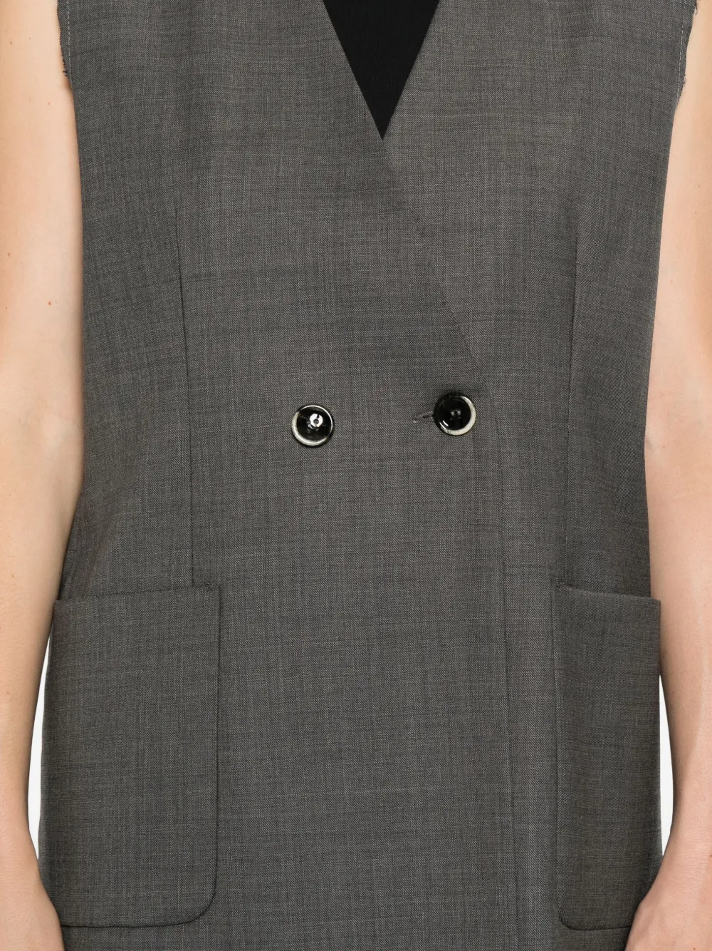 Nine In The Morning Eloisa Double Breasted Gilet T.v. In Gray