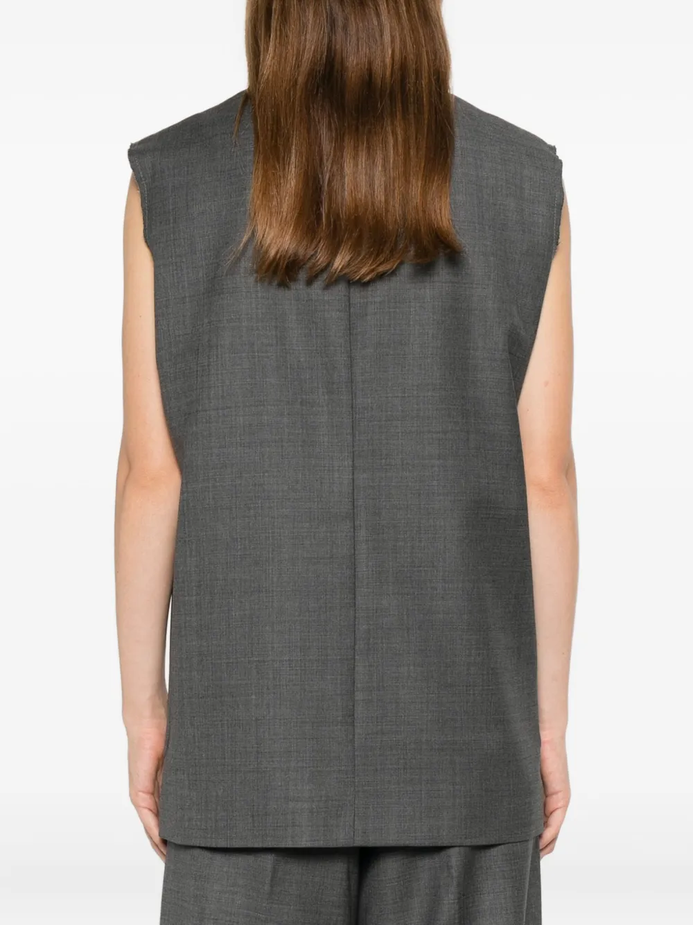 Nine In The Morning Eloisa Double Breasted Gilet T.v. In Gray