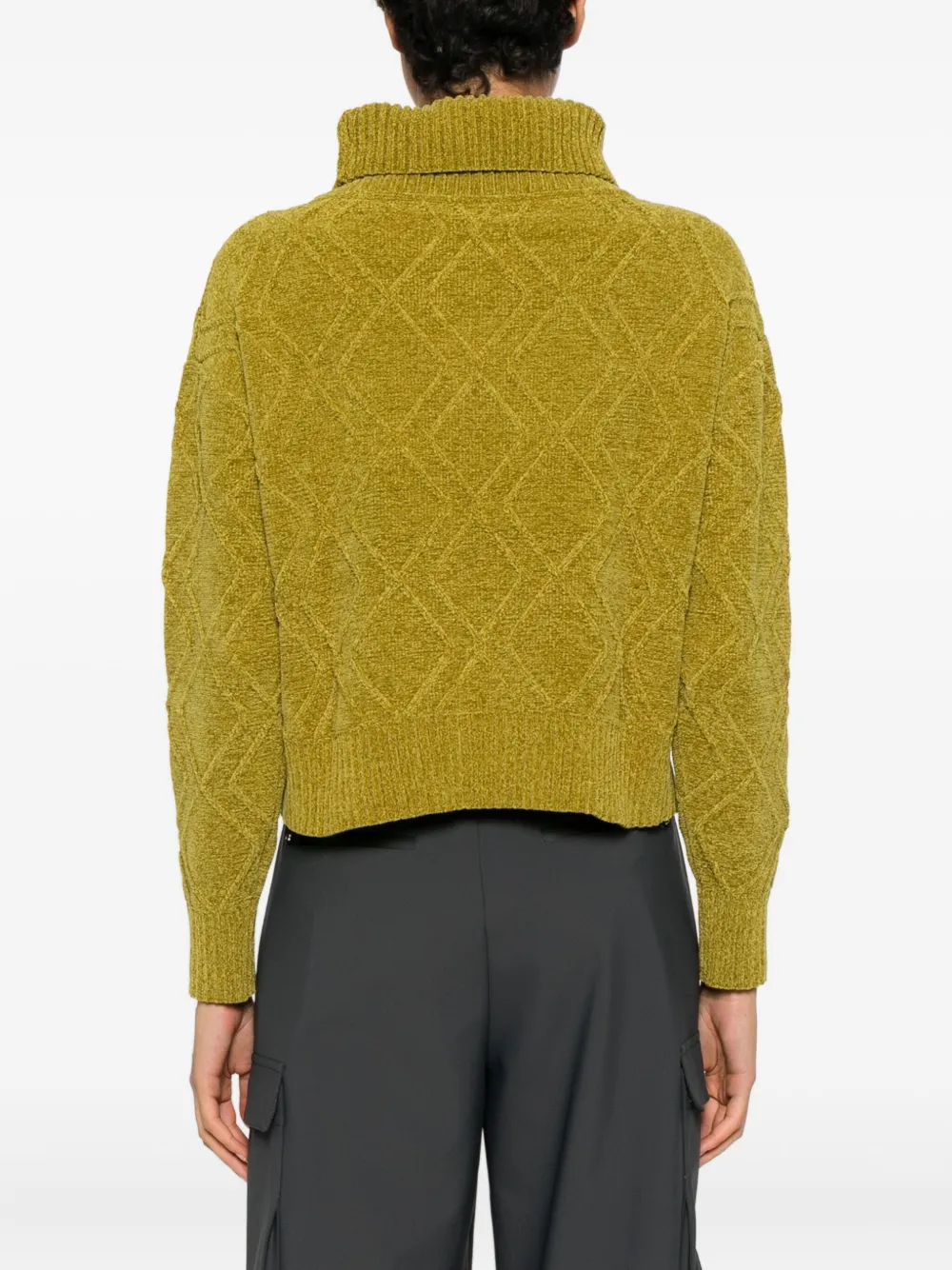 Roberto Ricci Designs Diamond-knit High-neck Sweater In Green
