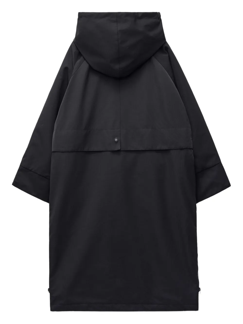 Embassy Of Bricks And Logs Hooded Drawstring Coat In Black