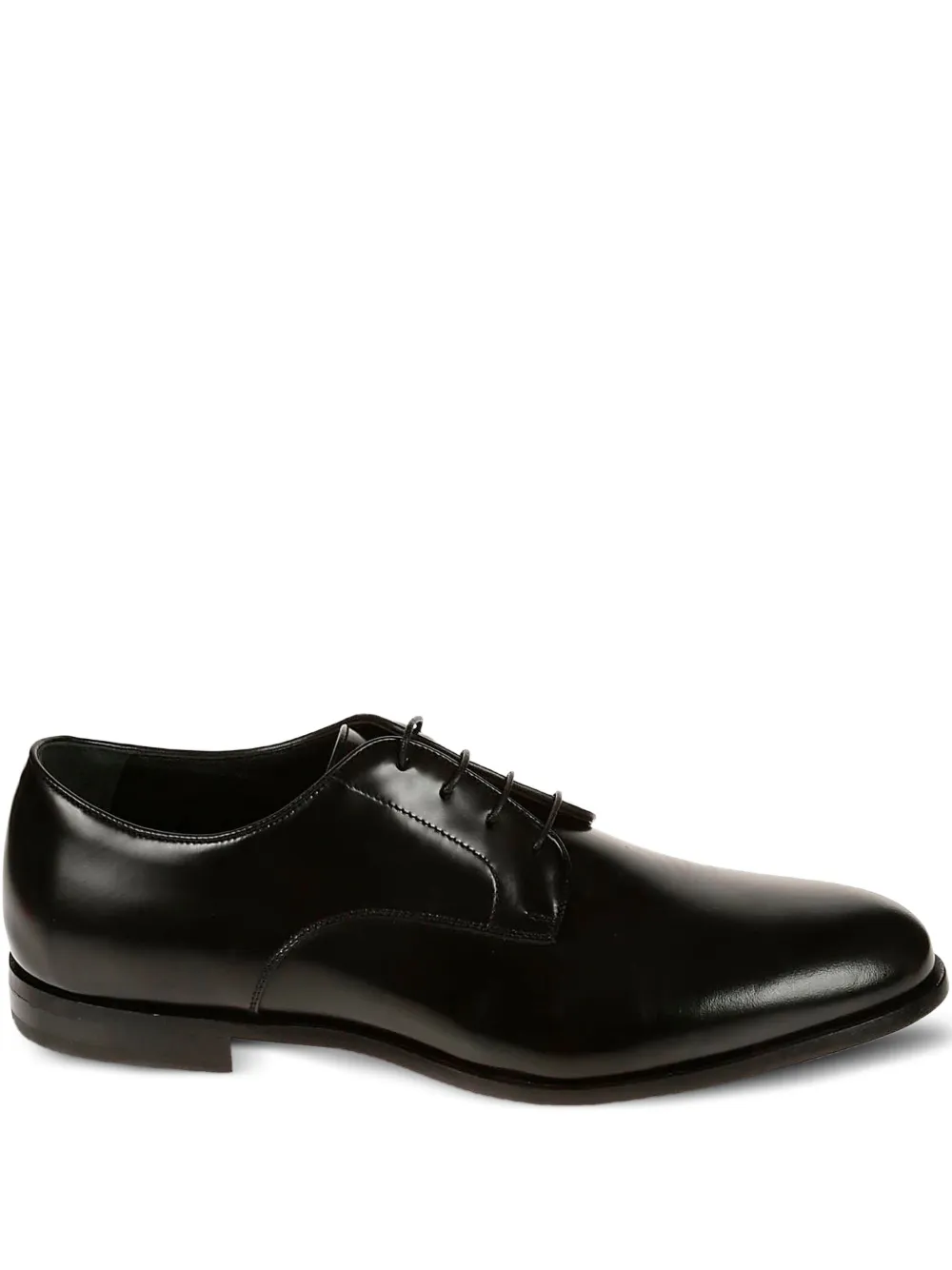 Corvari Lace-up Leather Derby Shoe With Polished Finish In Black