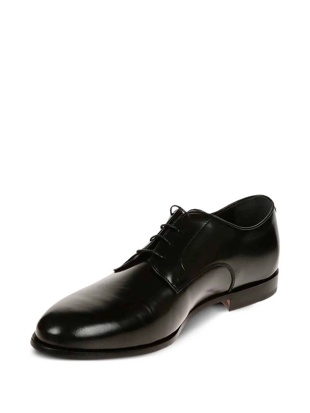Corvari Lace-up Leather Derby Shoe With Polished Finish In Black