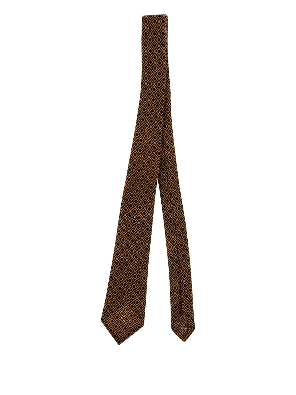 PETRONIUS geometric-pattern wool tie | Brown | Image 1