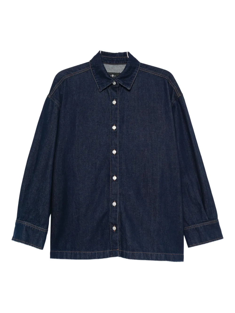 7 For All Mankind Womens Collar Lyocell Denim Jacket In Blue