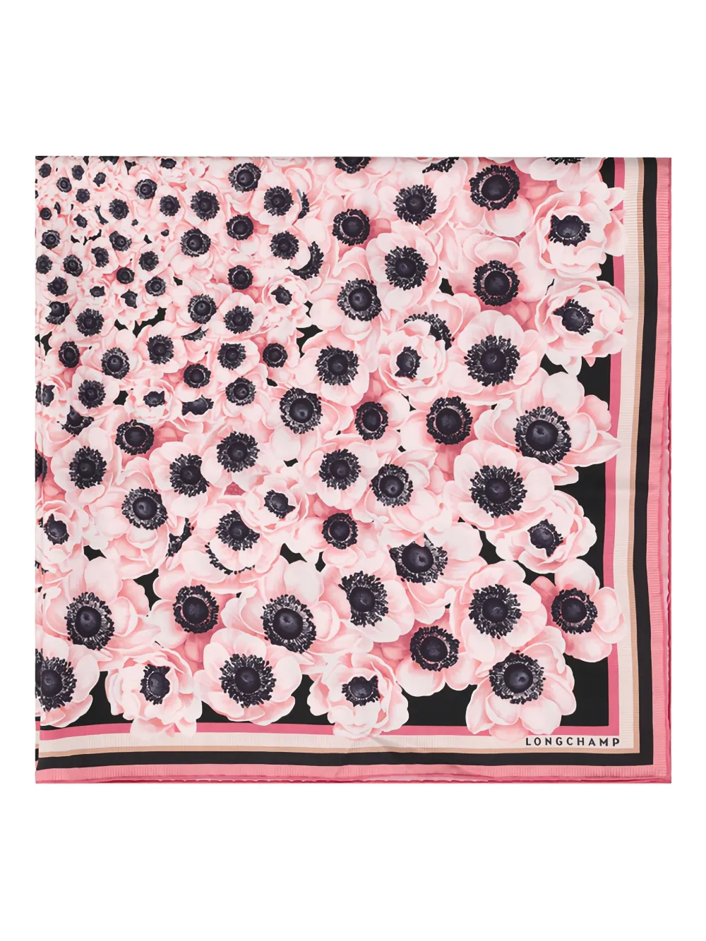 Longchamp Anemone floral scarf - ピンク Longchamp Anemone floral scarf - ピンク