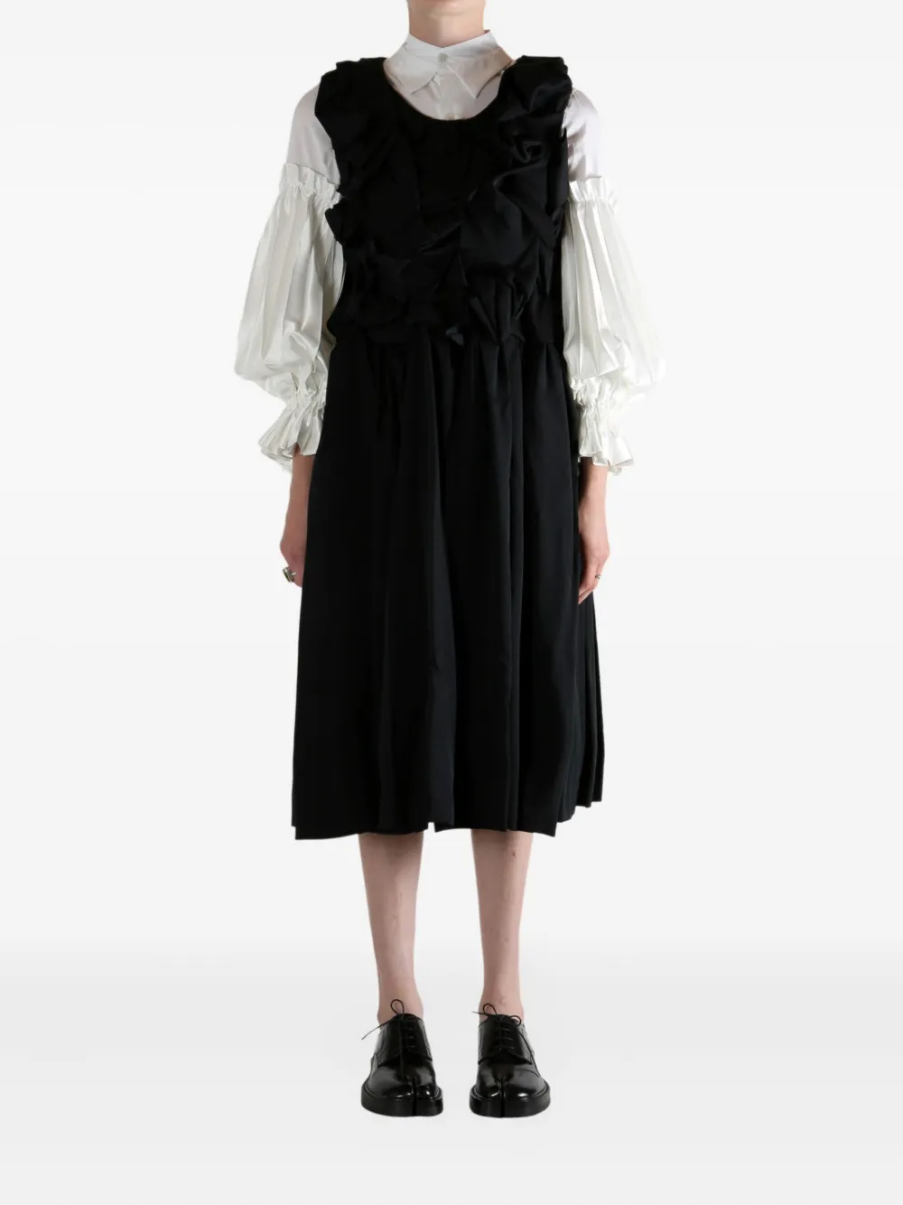Comme Des Garçons wool midi dress - Zwart