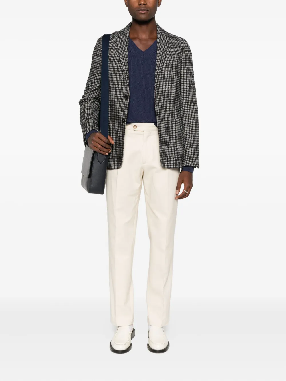 Zegna Checked Two-pocket Blazer In Black