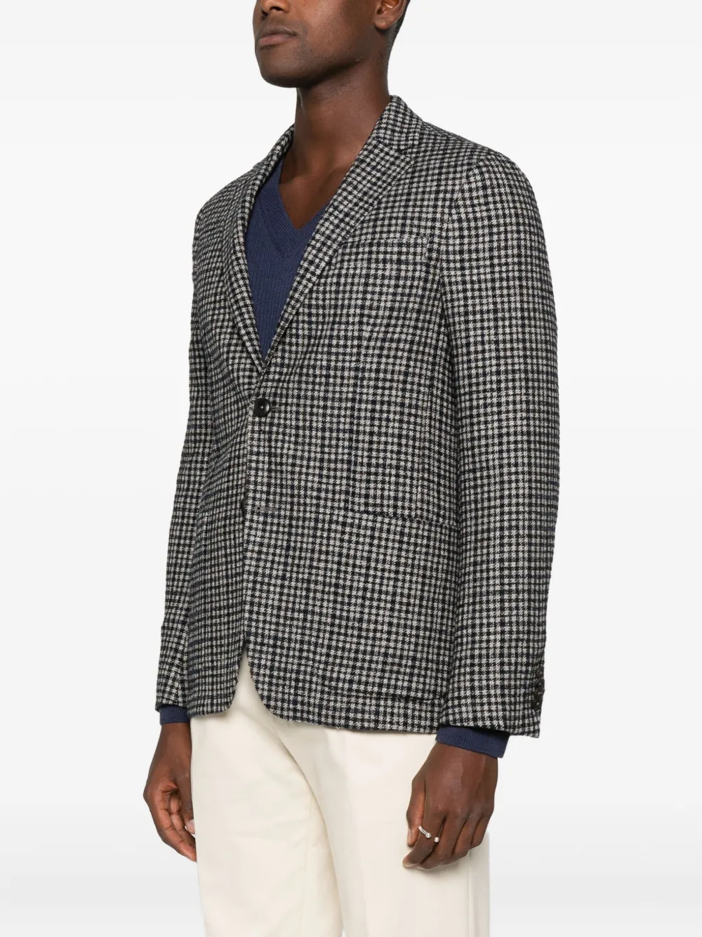 Zegna Checked Two-pocket Blazer In Black