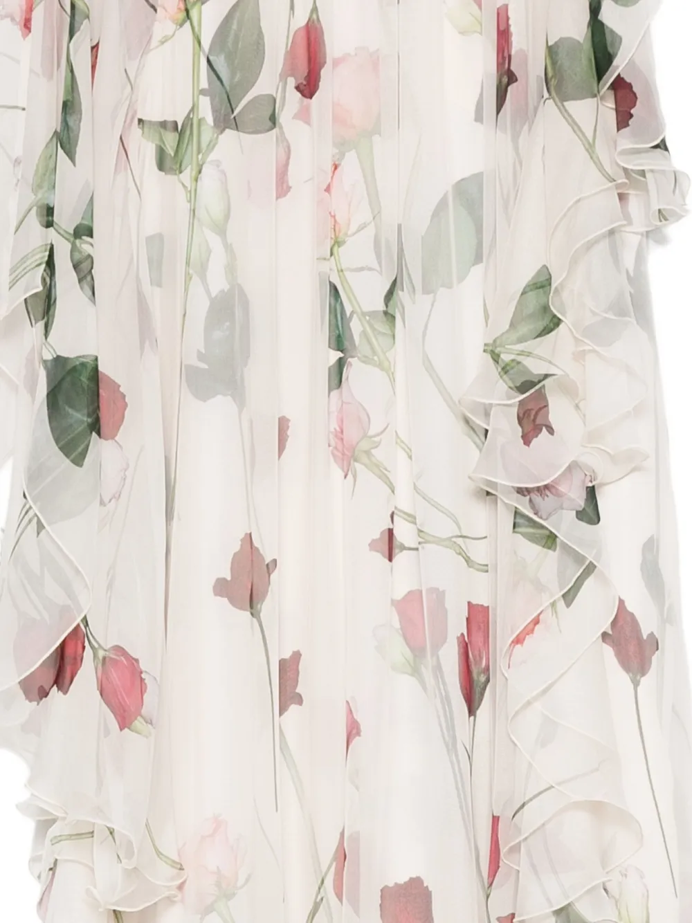 Antonio Marras Floral-print Ruffled Maxi Dress In White