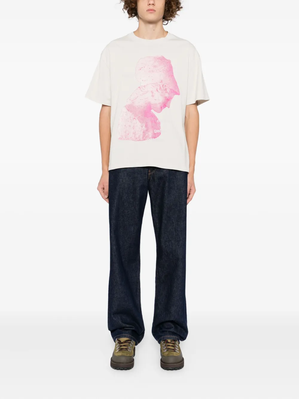 Kafeneo by TBF T-shirt met grafische print - Beige