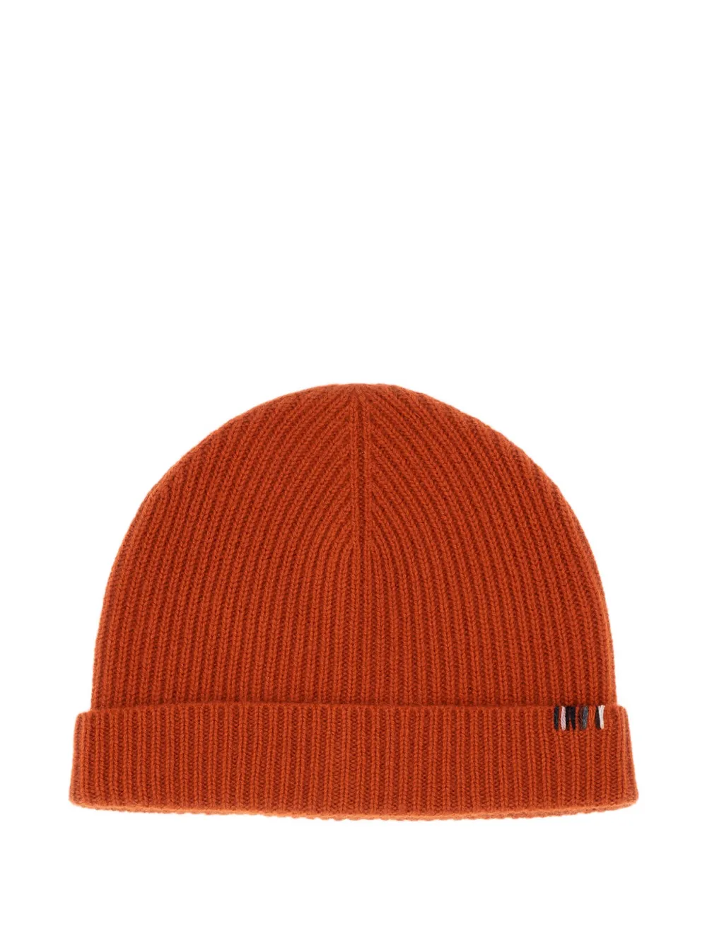 extreme cashmere ribbed cashmere beanie | Orange | Image 1