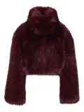 ROTATE BIRGER CHRISTENSEN high-collar faux-fur jacket - Red