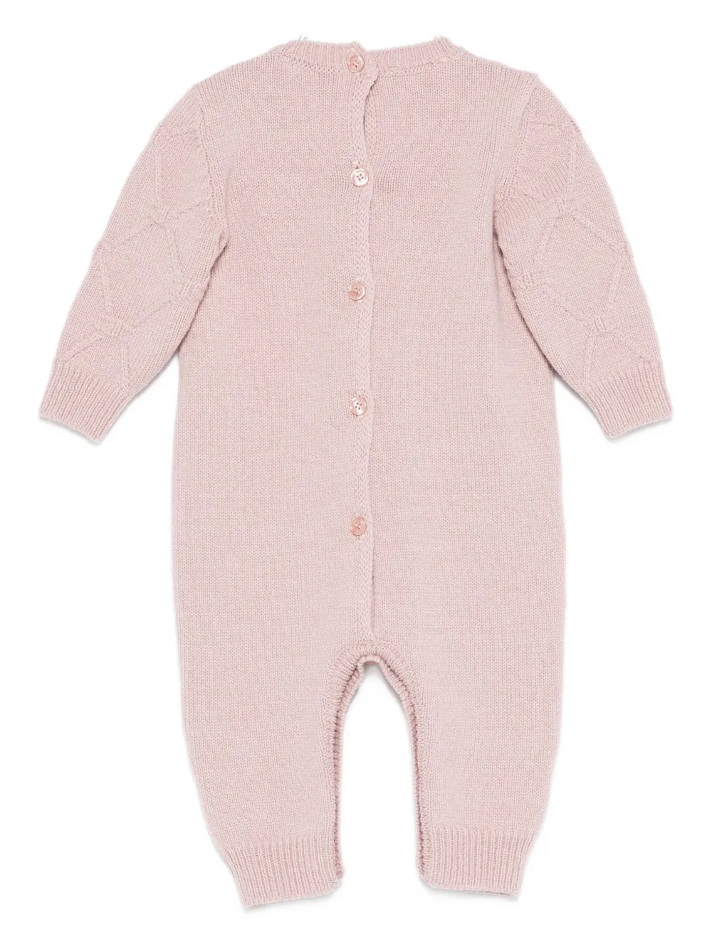 Elisabetta Franchi La Mia Bambina diamond-knit romper - Roze
