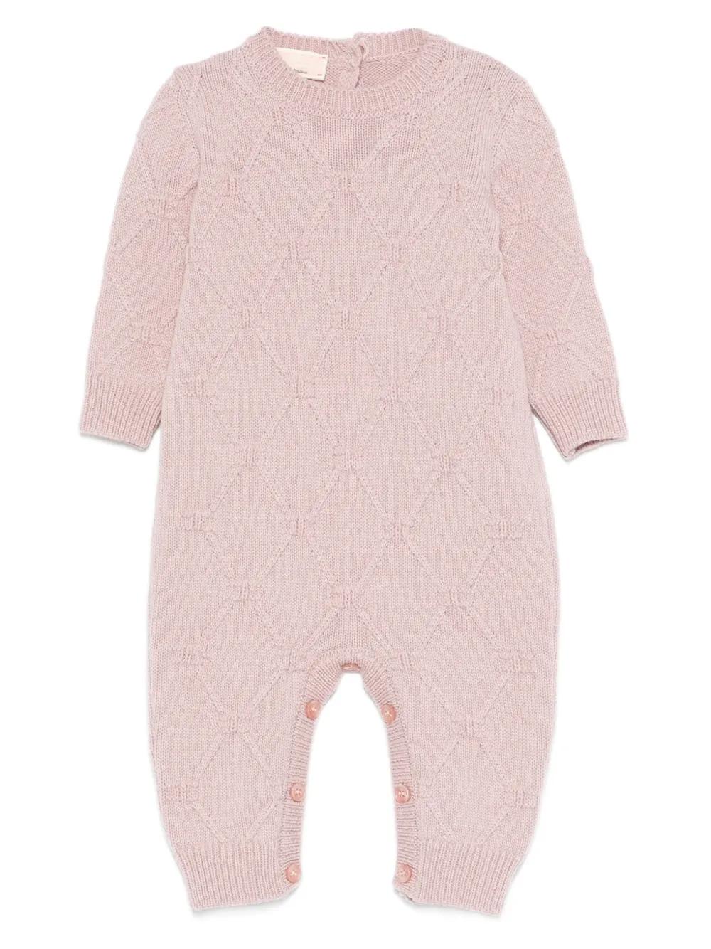 Elisabetta Franchi La Mia Bambina diamond-knit romper | Pink | Image 1