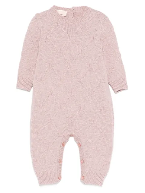 Elisabetta Franchi La Mia Bambina diamond-knit romper