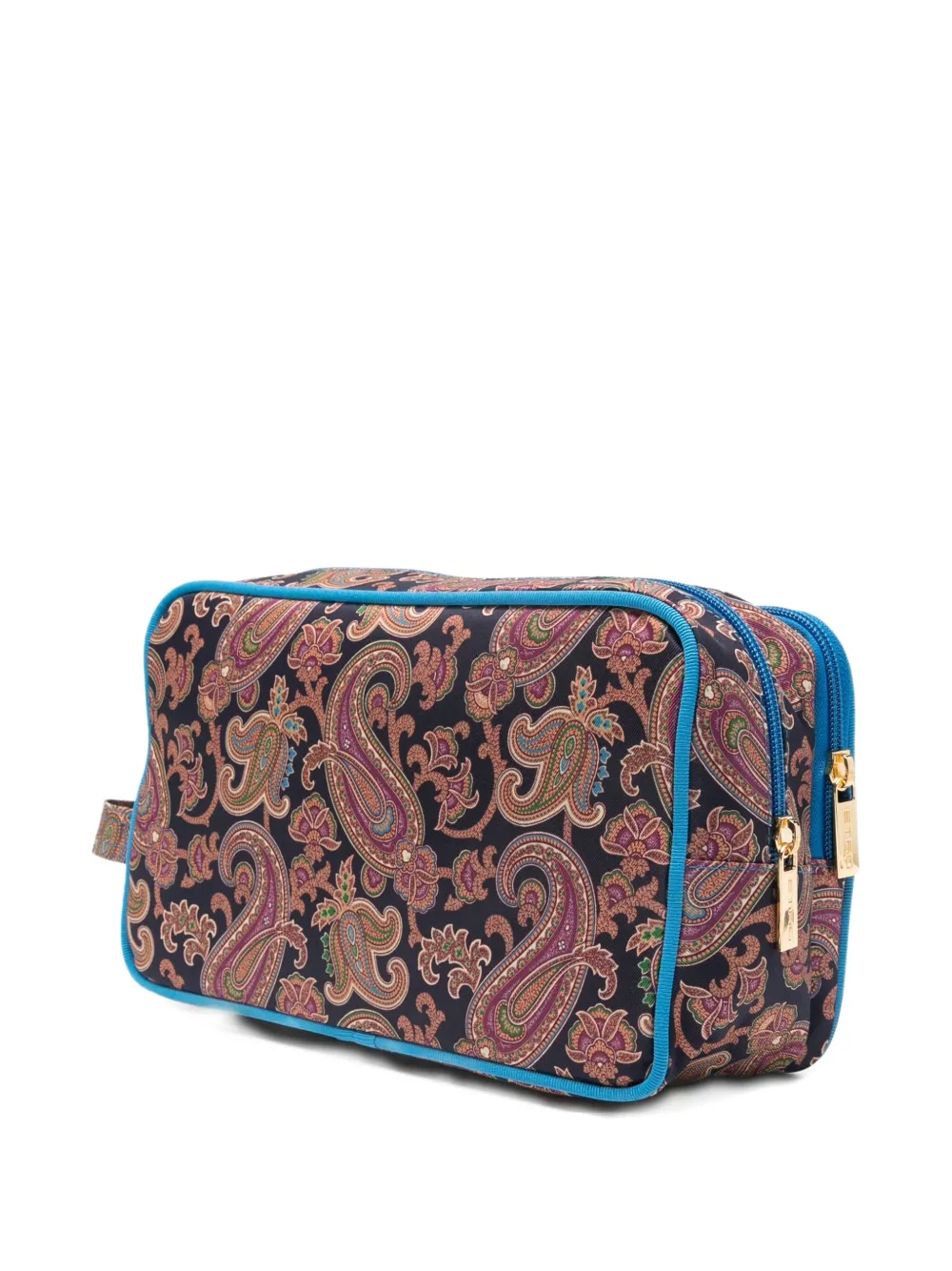 Etro Paisley-print Wash Bag In Brown