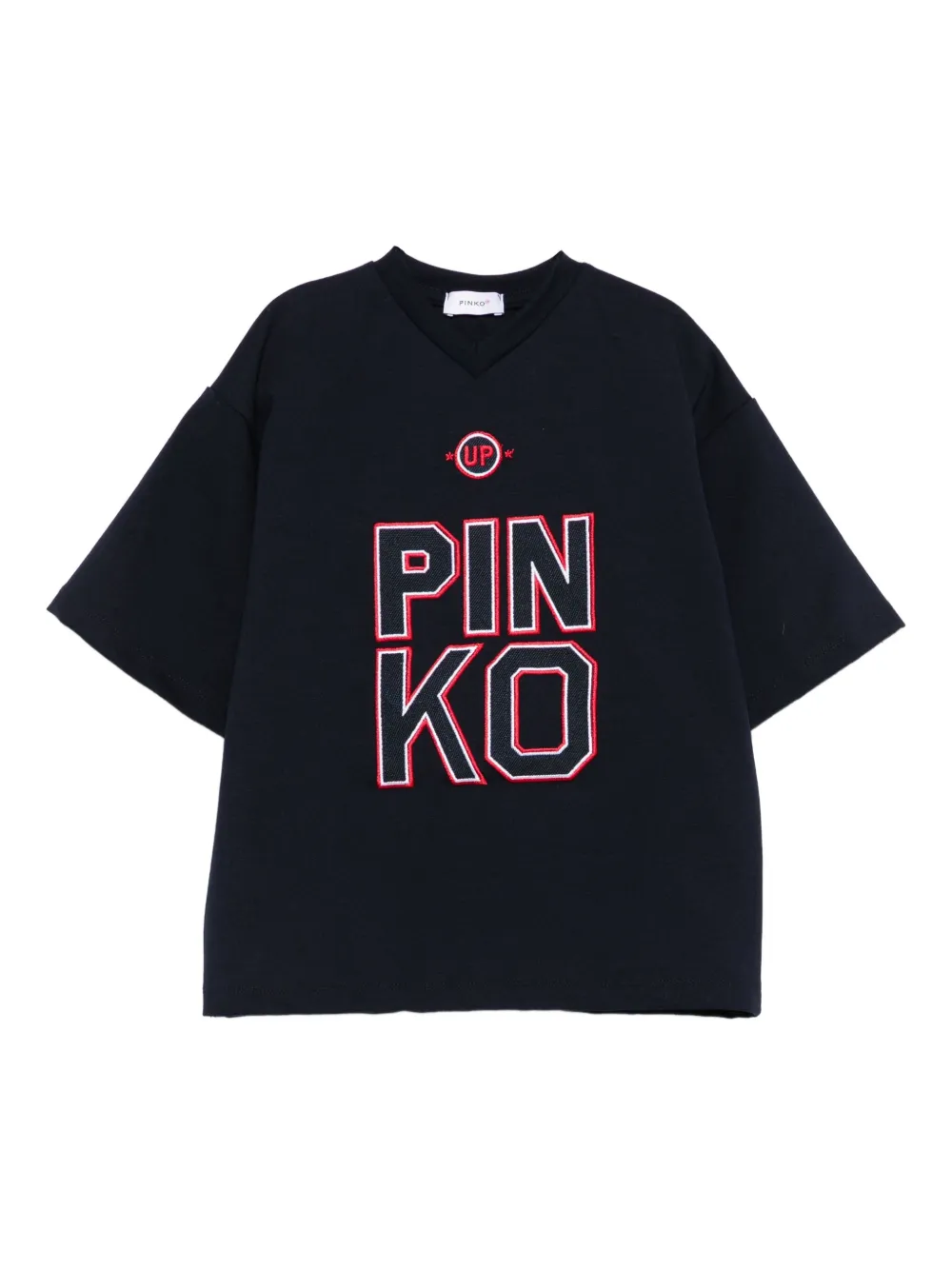 Pinko Kids logo-embroidered t-shirt | Blue | Image 1