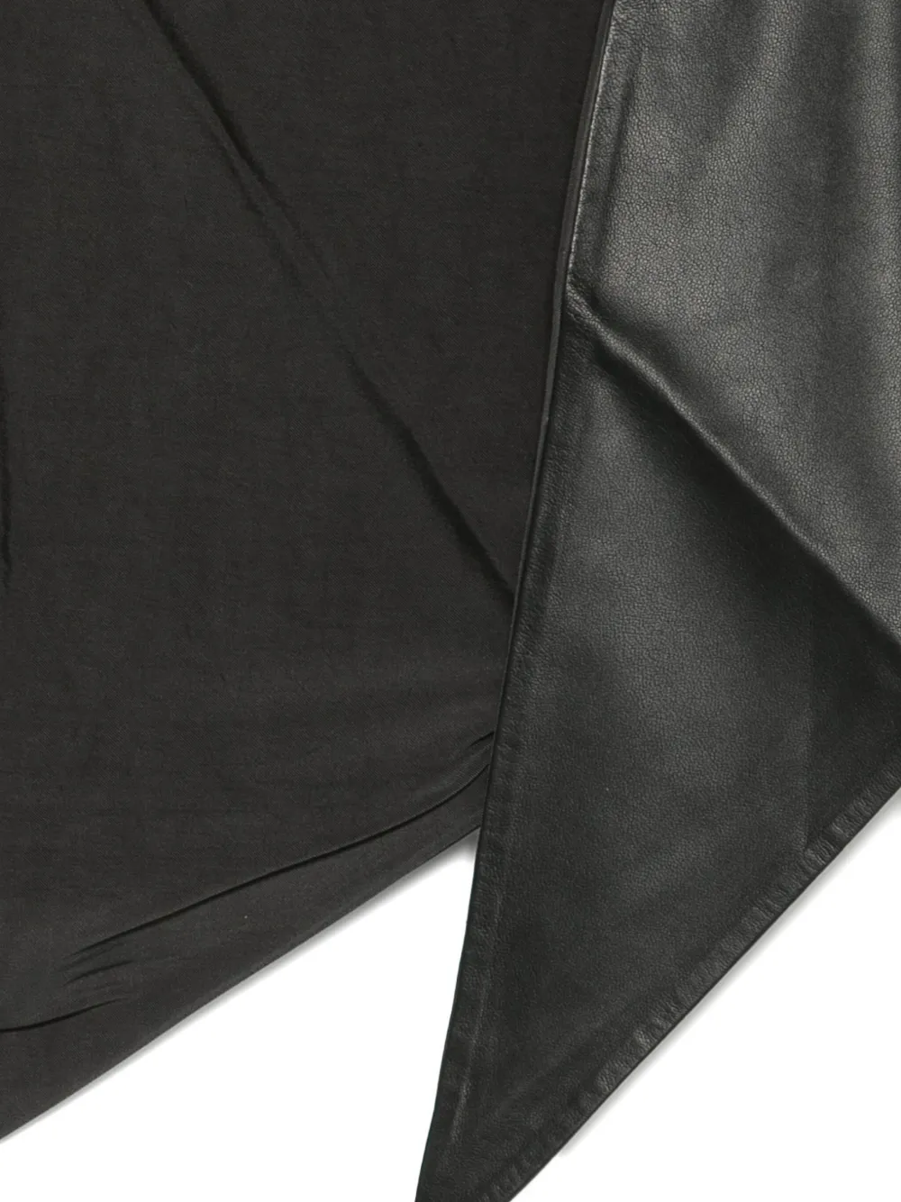 Lemaire Triangle Leather Scarf In Black