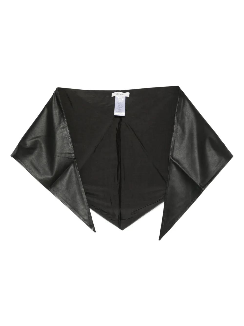 Lemaire Triangle Leather Scarf In Black