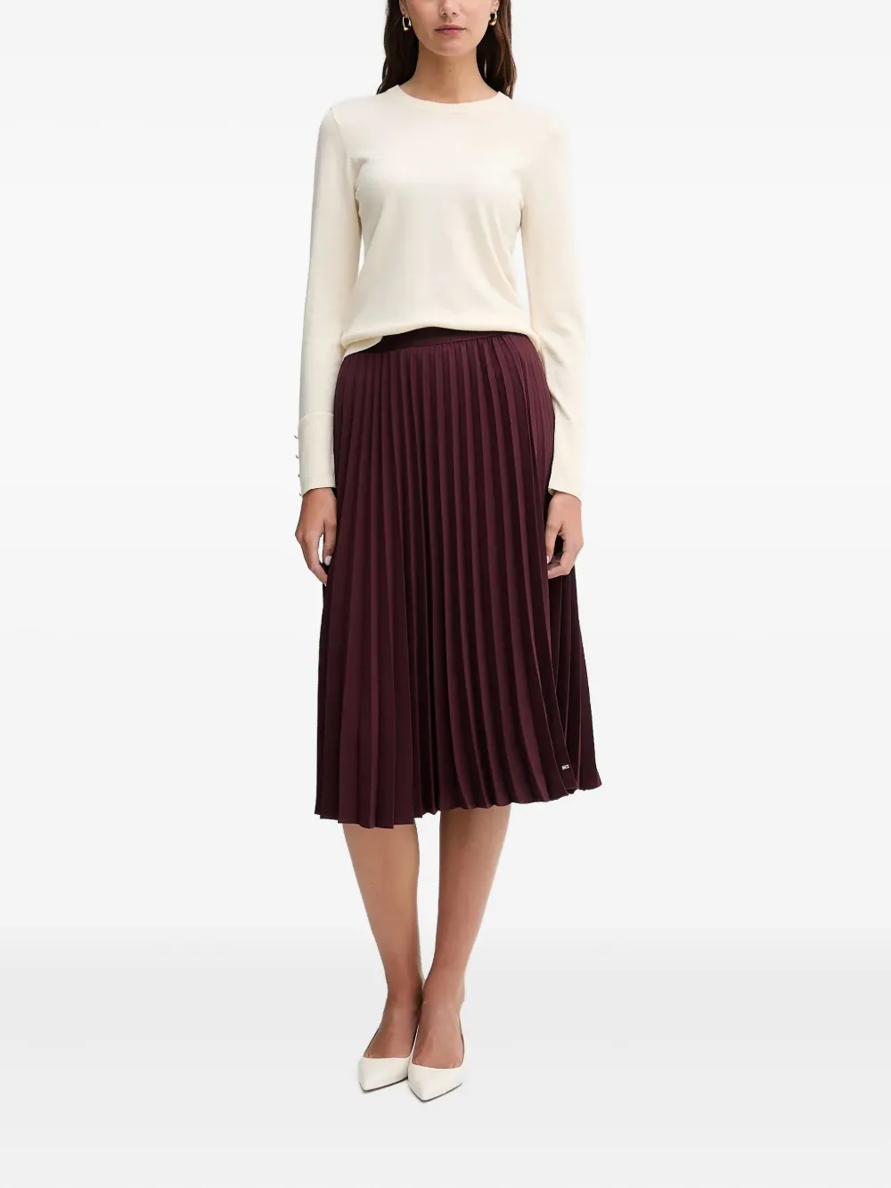 Barbour Buttoned Cuff Sweater In White