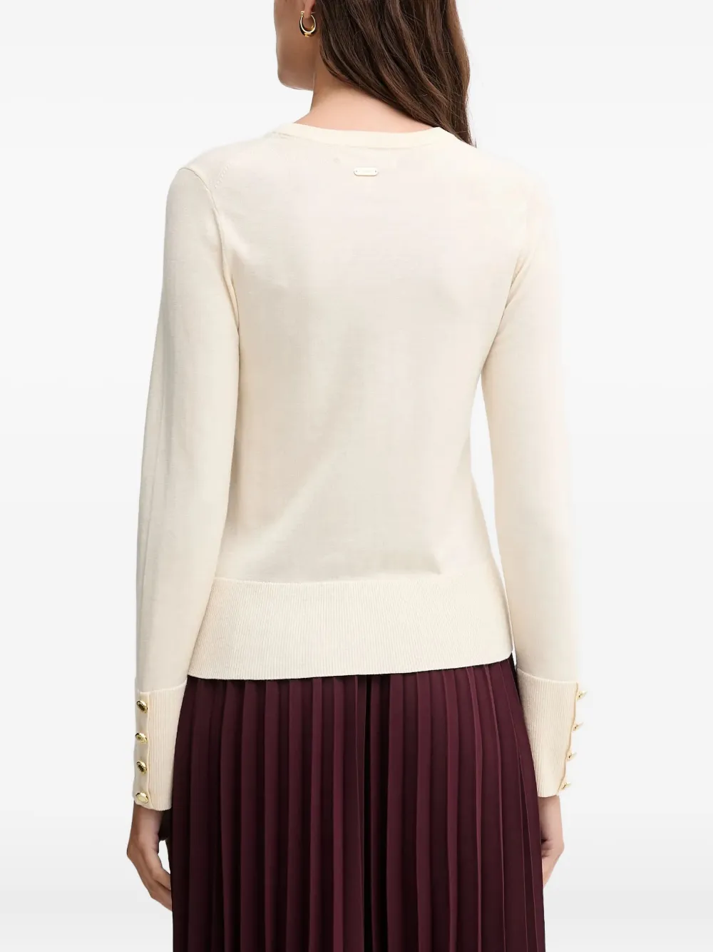 Barbour Buttoned Cuff Sweater In White