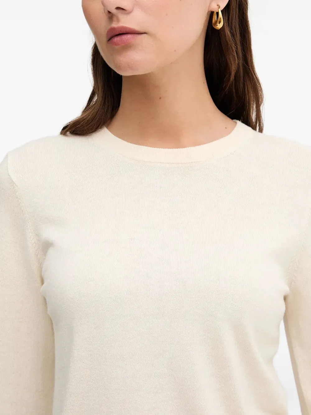 Barbour Buttoned Cuff Sweater In White