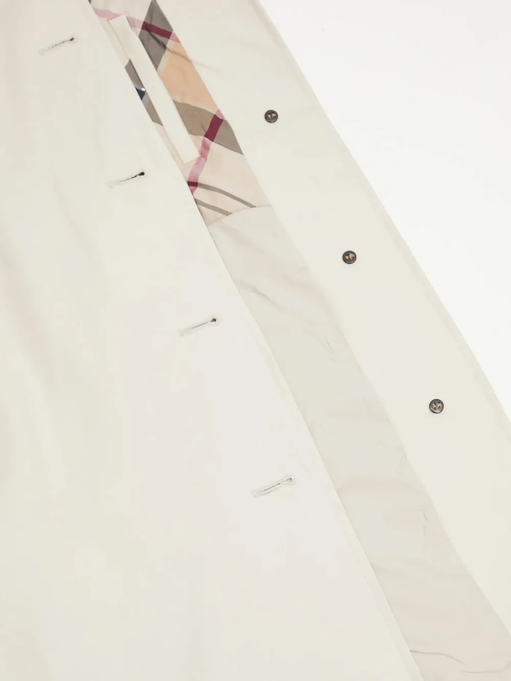 Barbour Belted Buttoned Coat In Neutral