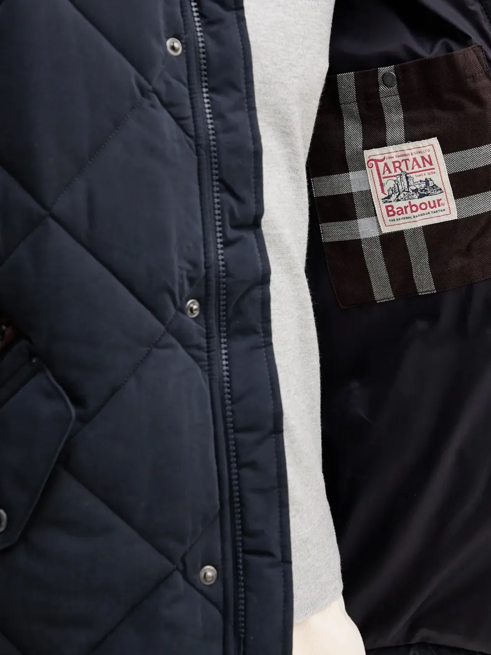 Barbour Quilted Zip Jacket In Blue