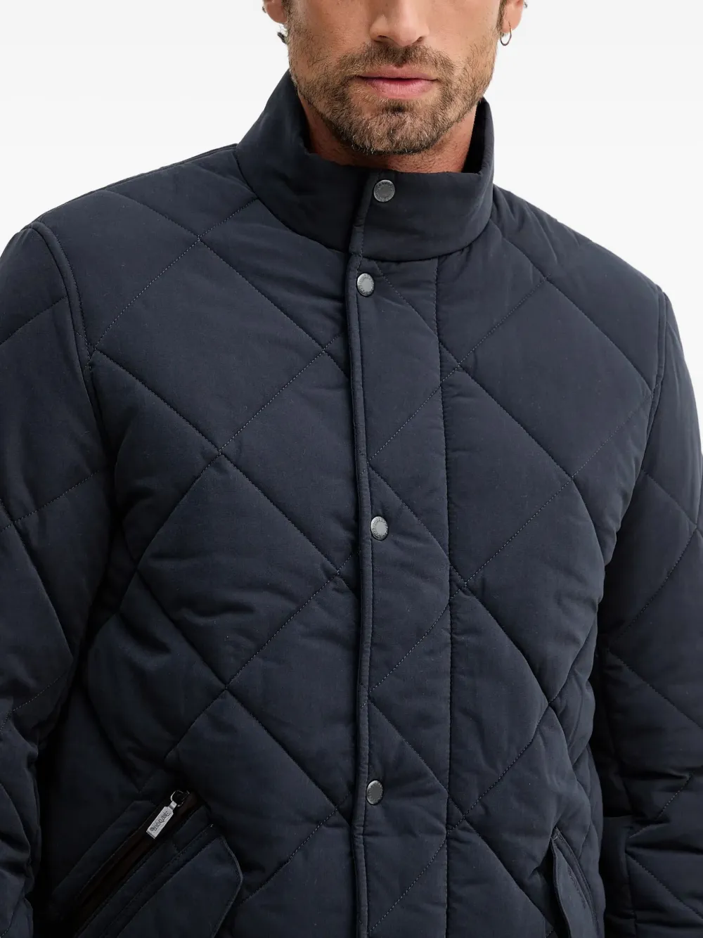 Barbour Quilted Zip Jacket In Blue