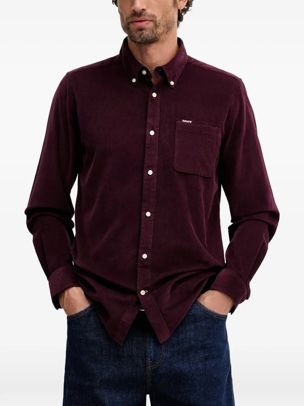 Barbour buttoned corduroy shirt - Violett