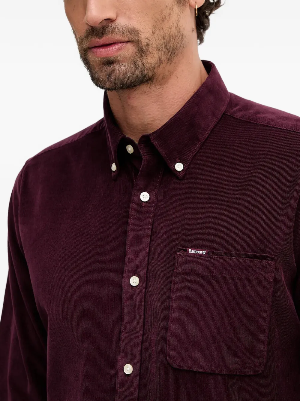 Barbour Ribfluwelen overhemd Paars