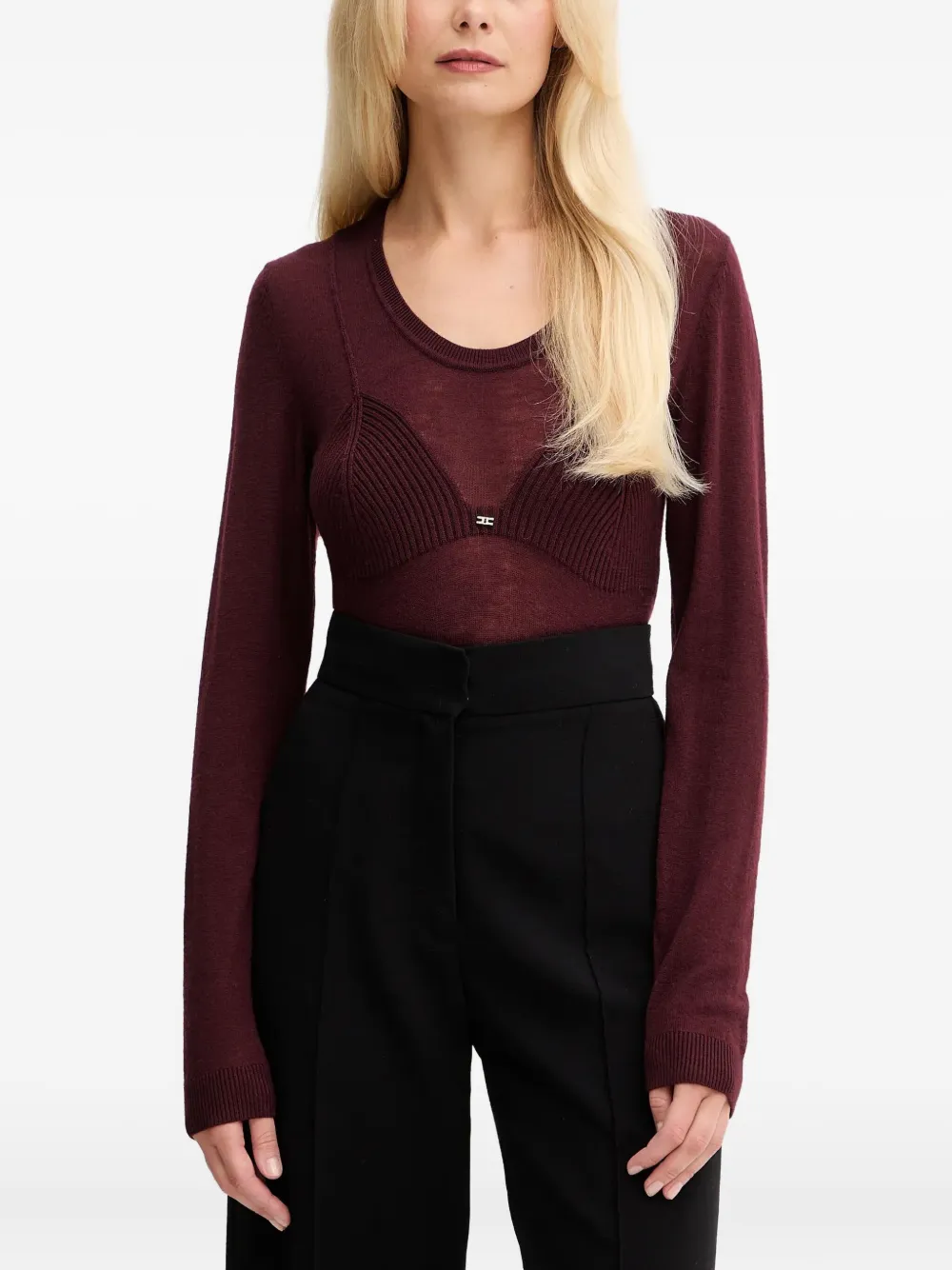 Elisabetta Franchi Maglione a coste - Rosso