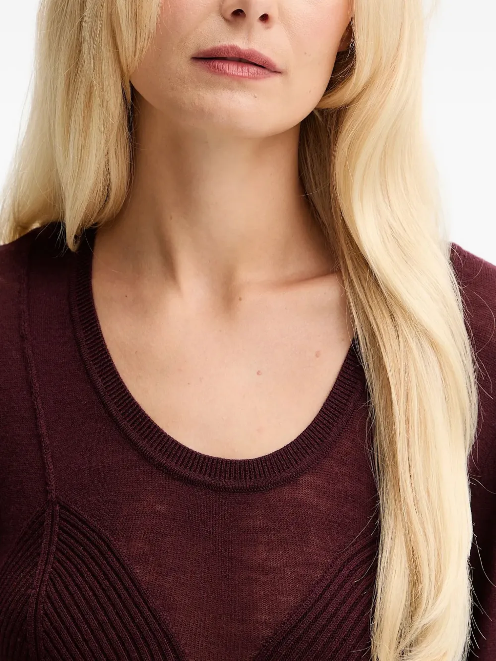 Elisabetta Franchi Trui met geribbeld detail Rood