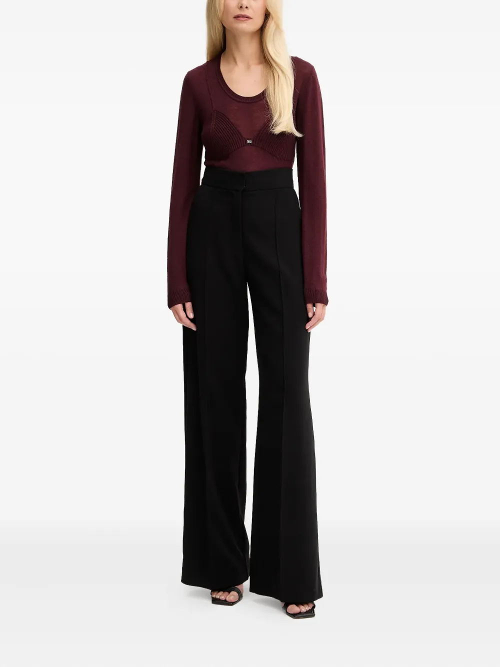 Elisabetta Franchi Trui met geribbeld detail Rood