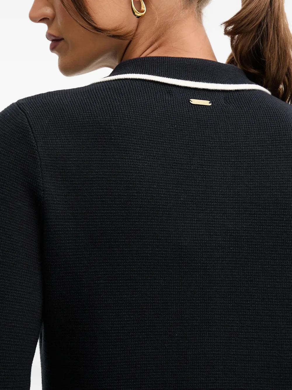 Barbour Collen vest verfraaid met knopen Zwart