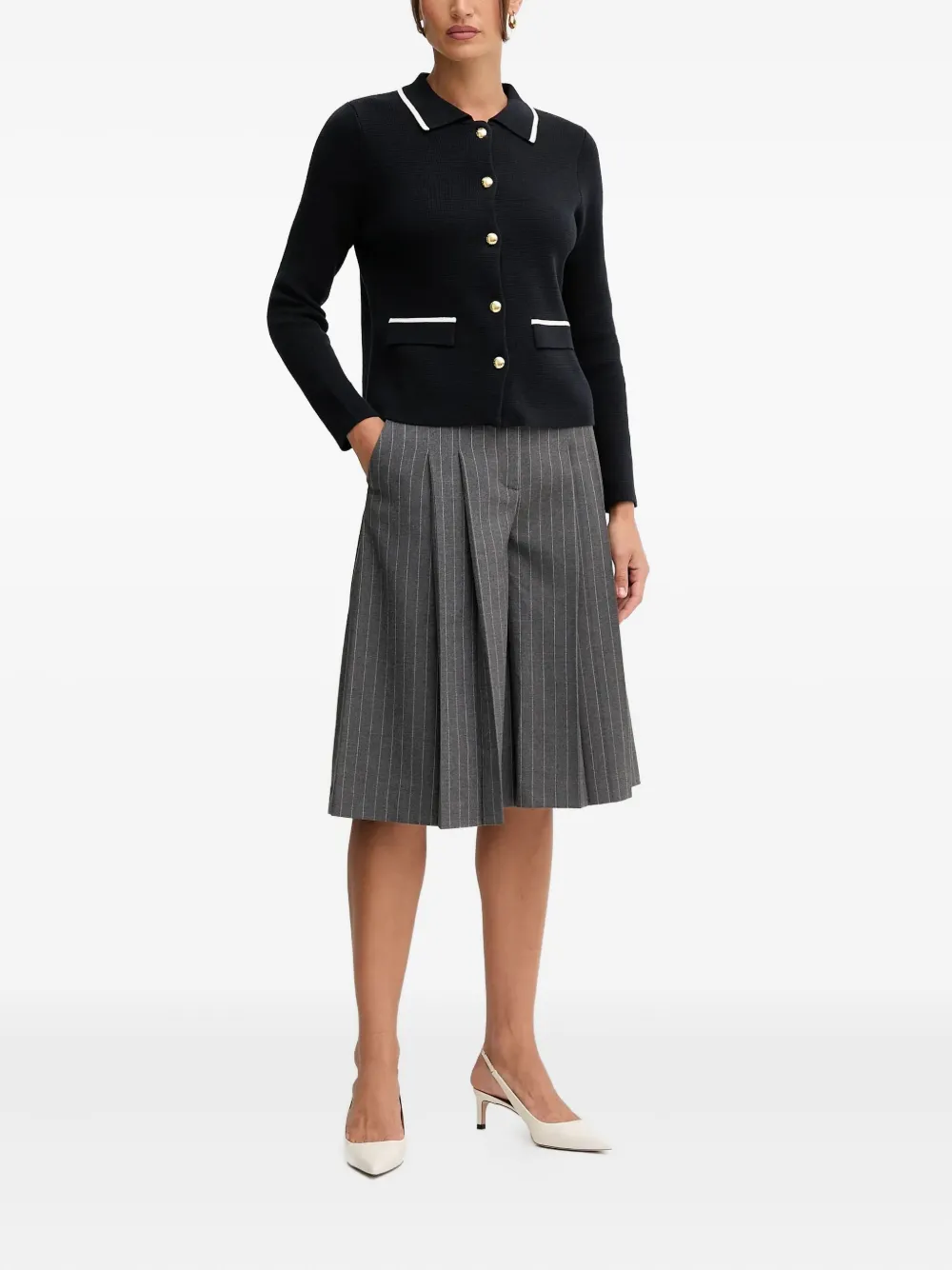 Barbour Collen vest verfraaid met knopen Zwart