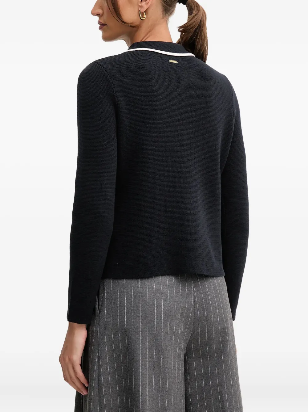 Barbour Collen vest verfraaid met knopen Zwart