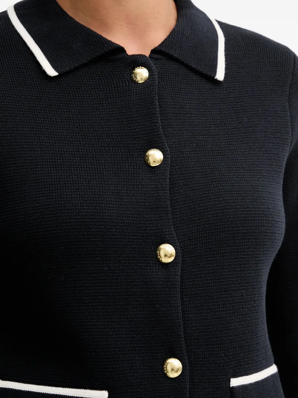 Barbour Collen vest verfraaid met knopen Zwart