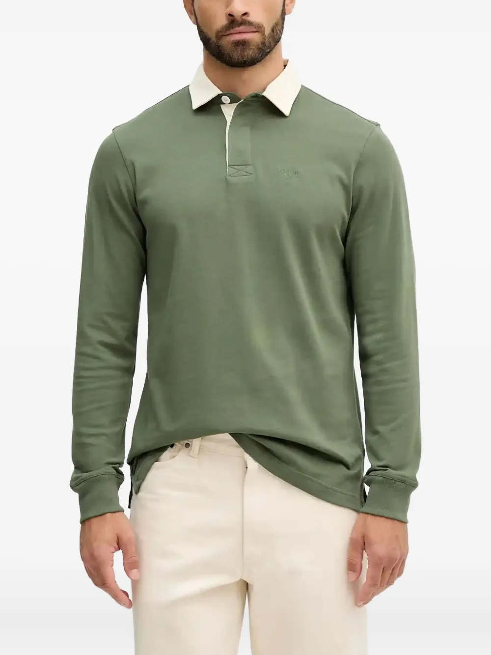 Barbour Howtown Logo-embroidered Polo Shirt In Green