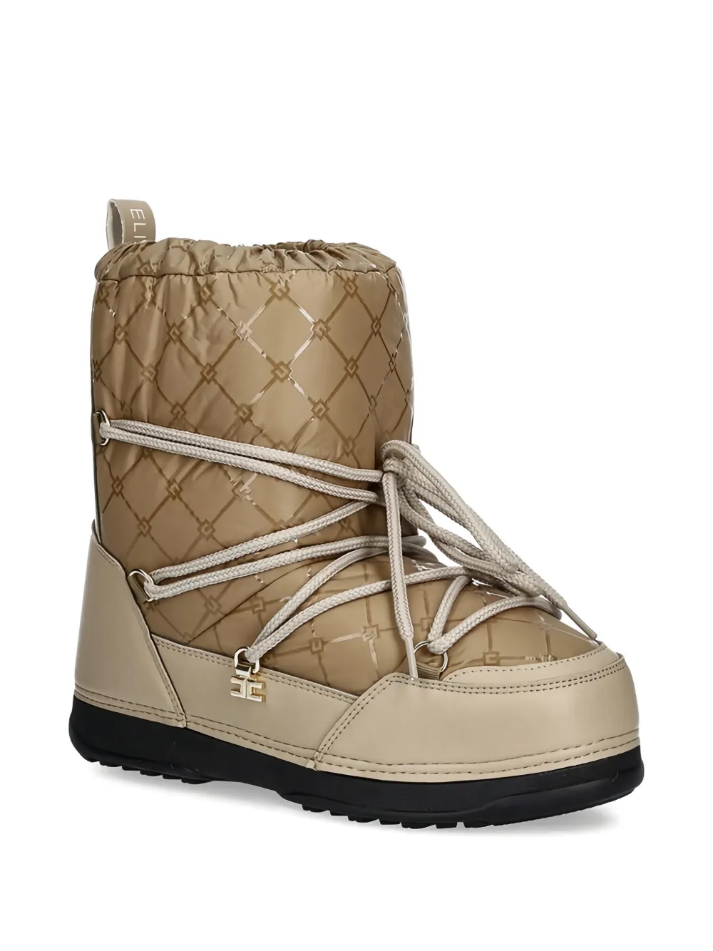 Elisabetta Franchi La Mia Bambina monogram quilted boots - Toni neutri