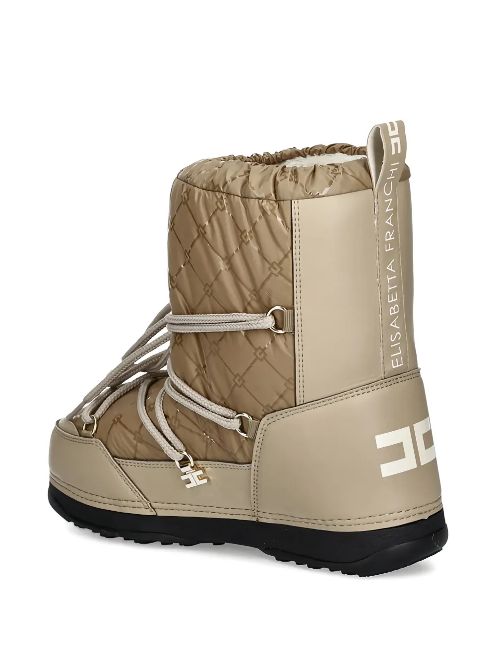 Elisabetta Franchi La Mia Bambina monogram quilted boots Beige