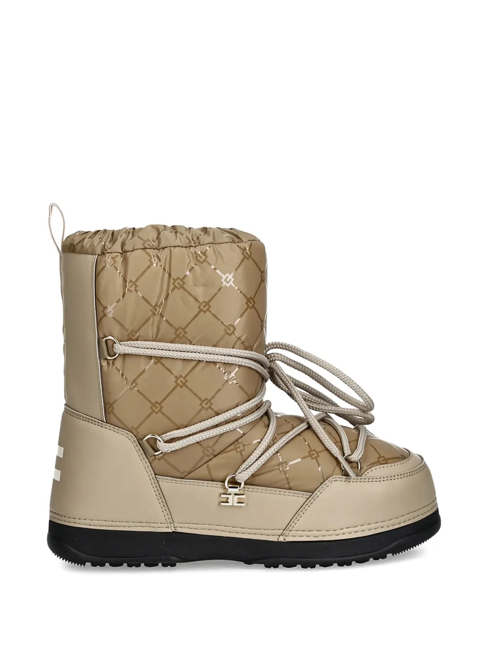 Elisabetta Franchi La Mia Bambina monogram quilted boots Beige